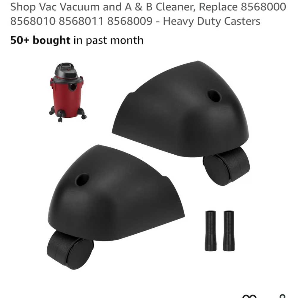Caster Wheels And Foot Replacment Kit Fits Most Shop Vac Vacums - Picture 4 of 4